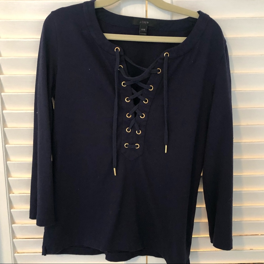Jcrew xxs lace up top